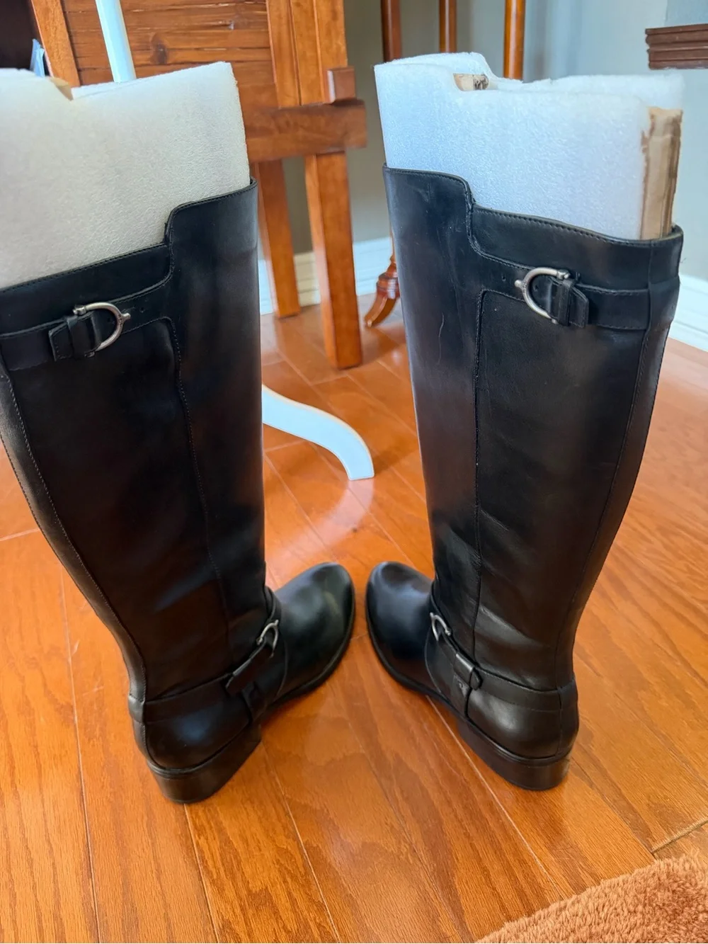 Ralph Lauren Margariite Black Leather Riding Boots Women’s 11B NWOB
